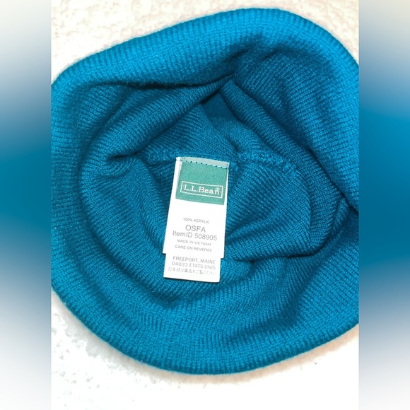 L.L. Bean Winter Beanie Hat Teal Blue L.L. Beanie - Picture 3 of 5